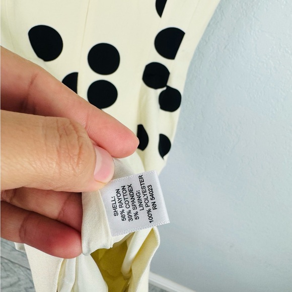 NWT Banana Republic SLOAN-FIT DOT-PRINT SHEATH Dress in Cream Cocoon color - Picture 9 of 10